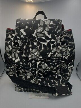 Christian Louboutin Black & White Floral Explorafunk Backpack (NWT)COA🖤🤍